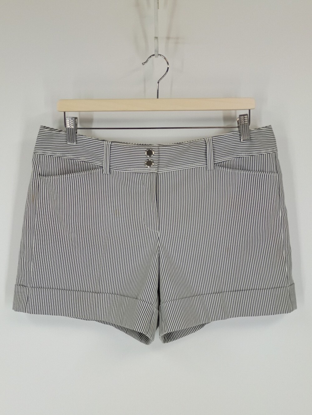 WHBM Striped Rolled Leg Shorts